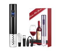 Sacacorchos Eléctrico. Abridor de Botellas de Vino con Cortacápsula, Vertedor de Vino, Tapón de Vacío. Abrebotellas Automático de Acero Inoxidable. Funciona con 4 Pilas AA (no incluidas).