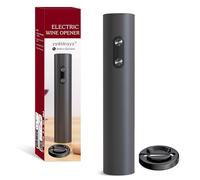 Sacacorchos Eléctrico Abridor de Botellas de Vino Electrico Automático Profesional Abrebotellas para Regalo de Amantes del Vino (Negro, Abridor con Cortacápsulas, Motorizado a Batería)