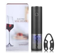Sacacorchos Eléctrico Abridor de Botellas de Vino Electrico Automático Profesional Abrebotellas Saca Rolhas Electrico (Negro, Abridor con Cortacápsulas, Caja de Regalo, Recargable)