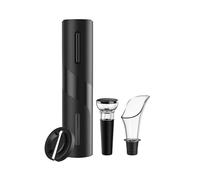 Sacacorchos eléctrico. Abridor de vino eléctrico 4 en 1, abrebotellas eléctrico, cortador hojalata, tapón al vacío y decantador antigoteo. Sacacorchos profesional. Regalos originales para hombre.