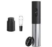 Sacacorchos eléctrico para vino, juego de abridor de botellas automático con cortador de película y tapón de vacío, abridor de vino inalámbrico con pilas AA elegante juego de regalo