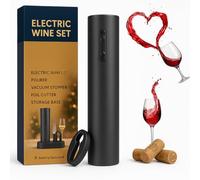 Sacacorchos eléctrico recargable. Abrebotellas con cortador de papel de aluminio y sellador al vacío. Elegante, Compacto y práctico para bares, restaurantes y uso en casa
