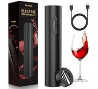 Sacacorchos eléctrico recargable, abridor de vino electrico saca rolhas profesional regalos para hombre mujere abrebotellas con cortador láminas y cable USB, ideal para hogar y bar