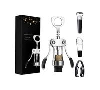 Sacacorchos Manual Para Vino - Herramienta De Bar Con Forma De Alas Y Cortafoil - Tirabuzón Para Corchos | Para Bares Fiestas Acampada Barbacoa Boda Cena Reuniones Restaurante