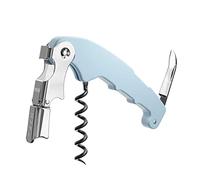 Sacacorchos Profesional Dos Tiempos Koala Retro de Acero Inoxidable con Espiral Antiadherente, Color Azul