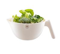 Sacador de cocina de 2 capas, giratorio, a prueba de fugas, a prueba de | Escurreplatos para el hogar, con asa, antigoteo y resistente al agua, cesta para ensalada, cocina, dormitorio, escurridor