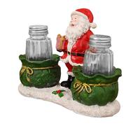 Sacaespecias de Papá Noel - Salero de Navidad, pimentero para fiestas | Creativo recipiente de especias para mesa de comedor con bandeja transparente, juego decorativo para fechas