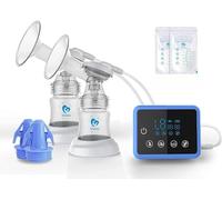 Sacaleches Eléctrico, Bellababy Extractor de Leche Doble Pantalla Táctil Sensible, Múltiples Modos y Niveles de Succión, Portátil (24mm)