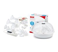 Sacaleches eléctrico doble Soft & Easy de NUK | 2 biberones Perfect Match | Micro Express Plus Esterilizador De Microondas Para Biberones