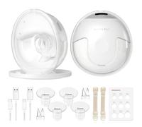 Sacaleches electricos doble,19 niveles 4 modos,320mmHg fuerte potencia de succión sacaleches manos libres,indoloro saca leche materna electrico(Blanco 2 Piezas)