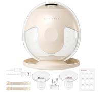 Sacaleches electricos doble,19 niveles 4 modos,320mmHg fuerte potencia de succión sacaleches manos libres,indoloro saca leche materna electrico(Beige 1 Piezas)