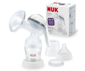 Sacaleches manual NUK | Almohadilla de silicona suave | Palanca ergonómica | Con biberón Perfect Match | 150ml