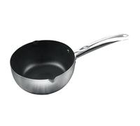 Sacapitán de acero inoxidable Pothing de cocción pequeña de estilo japonés de acero inoxidable con picos s para la leche de sopa y congee duradero y fácil de limpiar (Acero inoxidable 3)