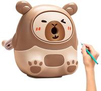 Sacapuntas Capibara, Sacapuntas Manual de Capibara, Cortador de Lápices De Escritorio, Forma de Capybara Mesa para Oficina y Escuela, Papelería (Brown)