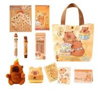 Sacapuntas Capybara - Juego de peluche y material escolar deluxe, colección completa de papelería divertida | Regalo educativo ideal para las actividades de estudio en casa de las aulas de los