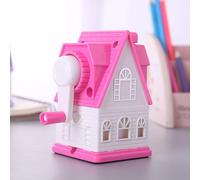 Sacapuntas con diseño de cerradura de dibujos animados para estudiantes. Escritorio manual, lápices estándar, manivela, hoja en espiral (color al azar: rosa/azul/morado)