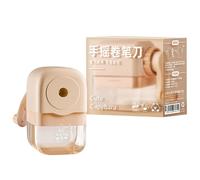 Sacapuntas de alimentación automática manual con contenedor para lápices de colores, sacapuntas manual con contenedor para lápices de colores