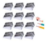 Sacapuntas de magnesio, manual, de metal, de 2 agujeros, con perfil de cuña