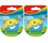 Sacapuntas de Plástico - Forma de Caracol - 2 Usos - Sacapuntas Infantil - Cuchilla Oculta - Material de Oficina y Papelería - Keyroad (KR971893) (Paquete de 2)