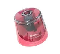 Sacapuntas eléctrico a pilas con gran contenedor transparente para lápices de madera de 8 mm para niños