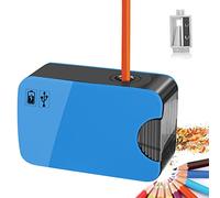 Sacapuntas Electrico AOBETAK Operado Por Batería Y Usb Profesional Eléctrico Sacapuntas Automático Con Deposito Para 6-8 Mm Lápiz Para La Escuela Oficina En El Hogar Niños Adultos, Azul