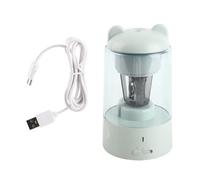 Sacapuntas eléctrico automático para lápices redondos triangulares y hexagonales de 6,5 mm a 8 mm, nitidez ajustable en 3 niveles, contenedor de residuos de 400 ml, batería (Azul)