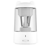 Sacapuntas eléctrico automático para lápices redondos triangulares y hexagonales de 6,5 mm a 8 mm, nitidez ajustable en 3 niveles, contenedor de residuos de 400 ml, batería (Blanca)