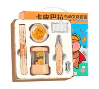 Sacapuntas Eléctrico Automático,Set de Pegatinas para Borrador de Vacío - Sacapuntas Eléctrico Con Forma De Capibara Funciona Con Pilas | Para Estudiante Hogar y Oficina