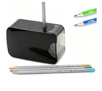 Sacapuntas eléctrico, borrador automático para lápices y lápices de colores de 6 a 8 mm, borrador USB y a pilas para escuela, hogar, oficina, aula, negro