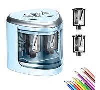 Sacapuntas eléctrico de Metal, sacapuntas de depósito Manual y eléctrico, doble orificio de 6mm y 12mm, sacapuntas seguro para niños