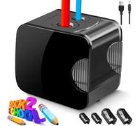 Sacapuntas Electrico USB y Bateria Operado 2 Tamaños 6-12mm, Sacapuntas con Deposito, 4 Cuchillas, Sacapuntas Electrico Profesional para Niños Lápices de Colores adecuado para Escuela, Oficina, Hogare