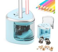 Sacapuntas Eléctrico y con Pilas para Niños, Automático Inalámbrico para la Escuela, el Hogar, la Oficina y Aula - Seguro con Doble Agujero de 6 mm y 12 mm
