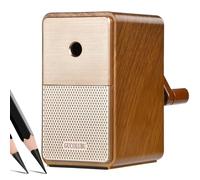 Sacapuntas manual de escritorio con contenedor, 5 grados de grosor ajustable y función de parada automática, adecuado para niños, estudiantes, artistas, uso en la oficina (roble)