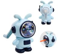 Sacapuntas, Sacapuntas manual con manivela, sacapuntas con contenedor ajustable de 3 velocidades para niños, para oficina, aula y hogar, papelería para niños y niñas, sacapuntas astronauta