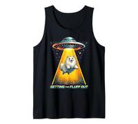 Sacar el Esponjoso Gato Esponjoso alienígena ovni Humor Galaxia Camiseta sin Mangas