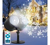 SACBRZZ Proyector Navidad Exterior,Copos De Nieve Proyector Luces Navidad Exterior Interior Ip65 Impermeable,Con Mando a Distancia Y Temporizador,Decoración Navidad Para Paredes Casas Jardines Entrada