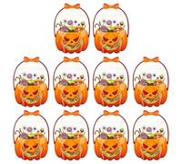 Sacchetti Di Halloween Per Caramelle, Set 10 Pezzi Borsette Trasparenti Decorative Riutilizzabili Per Snack Regali, Ideali Per Bambini Feste Scuola Casa Party Esterni Giardino Celebrazioni
