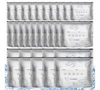 Sacchetti Per Alimenti Riutilizzabili - 30 Pezzi Carta Alluminio Autoportanti | Sacchetti Richiudibili Con Cerniera, Ideali Per Conservazione Alimenti In Casa, Cucina, Frigorifero, Congelatore E Dispe