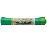Saccopratico - Bolsas de basura de condominio, con asas, 70 x 100 cm - 6 piezas