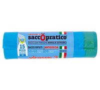 saccopratico - saccorifiuti, tamaño mediano 50 x 60 cm, con asas - 15 piezas