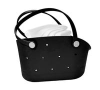 sacdePlage De Goma - Bolso De Playa De Caucho, SacdeBorde De Mar, Bolso De Goma Marina Con Carcasa De PVC Moldeado, Cierre Con Cremallera Y Bolsillo Interior De Malla | sacdePlag, Negro , Se référer