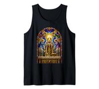 Sacerdote Elevando Anfitrión Catedral Gótica Mosaico Arte Fe Camiseta sin Mangas