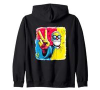 Sacerdote Signo de la Paz Retrato Pop Retro Arte Gráfico Barbudo Sudadera con Capucha