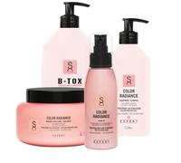 Sacha Care Expert Color Radiance - Champú de 500 ml, mascarilla para el pelo de 500 ml, B-tox 1000 ml y Leave-in con granada y niacinamida, 4 piezas