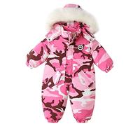 Sachen Unter 3 Kleinkind Winter Vericken Mantel Camuflaje Kapuzenjacke Schneeanzug Kleinkind Winddicht Calentador general Outwear Ropa de nieve Uhr Mädchen S. (Rosa, 2-3 años)