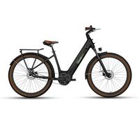 SachsenRAD Bicicleta Eléctrica E-SUV CityBike C5 con Motor Central, Entrada Profunda, Correa Antirrobo, Luz de Freno, Alarma y Pantalla a Color
