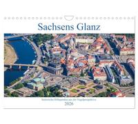 Sachsens Glanz - historische Höhepunkte aus der Vogelperspektive (Wandkalender 2026 DIN A4 quer), CALVENDO Monatskalender: Luftbilder historischer Höhepunkte in und rund um Dresden