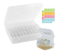 SacJkt Caja Organizadora, 30 Piezas Cajas Almacenaje Plastico Pequeñas con Tapa y Pegatinas para Joyería, Suministros de Manualidades, Accesorios de Pelo, Accesorios de Costura (Transparente)
