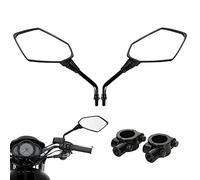 SacJkt Espejos Universales De Motocicleta, Motocicleta Espejos Del Extremo Del Manillar, 1 Par De Espejos De Plástico ABS Para Motocicleta Con Soporte De Espejo, Para Scooter Deportivo (Negro)