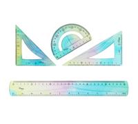 SacJkt Set de Reglas Flexibles, Juego Geométrico, 4 Piezas Reglas Multifuncionales con Escuadra - Herramienta Ideal para Estudiantes, Profesores y Diseñadores (30 cm)